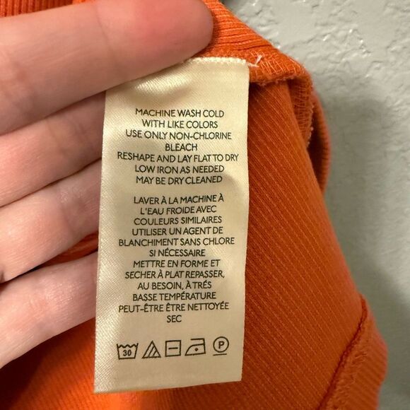 Anthropologie Orange Tank Top with Crochet Detail size Medium - Picture 2 of 4